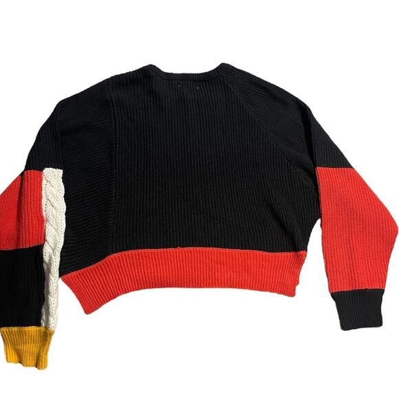 Sincerely Jules Sweater Womens Large Boxy Overized Orange Yellow Black ST18S268 - Picture 6 of 10